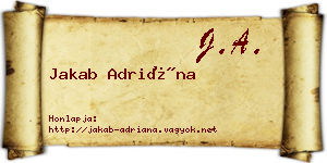 Jakab Adriána névjegykártya